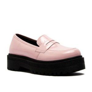 !! NEW !! Baby Pink Patent Leather Chunky Sole Loafers